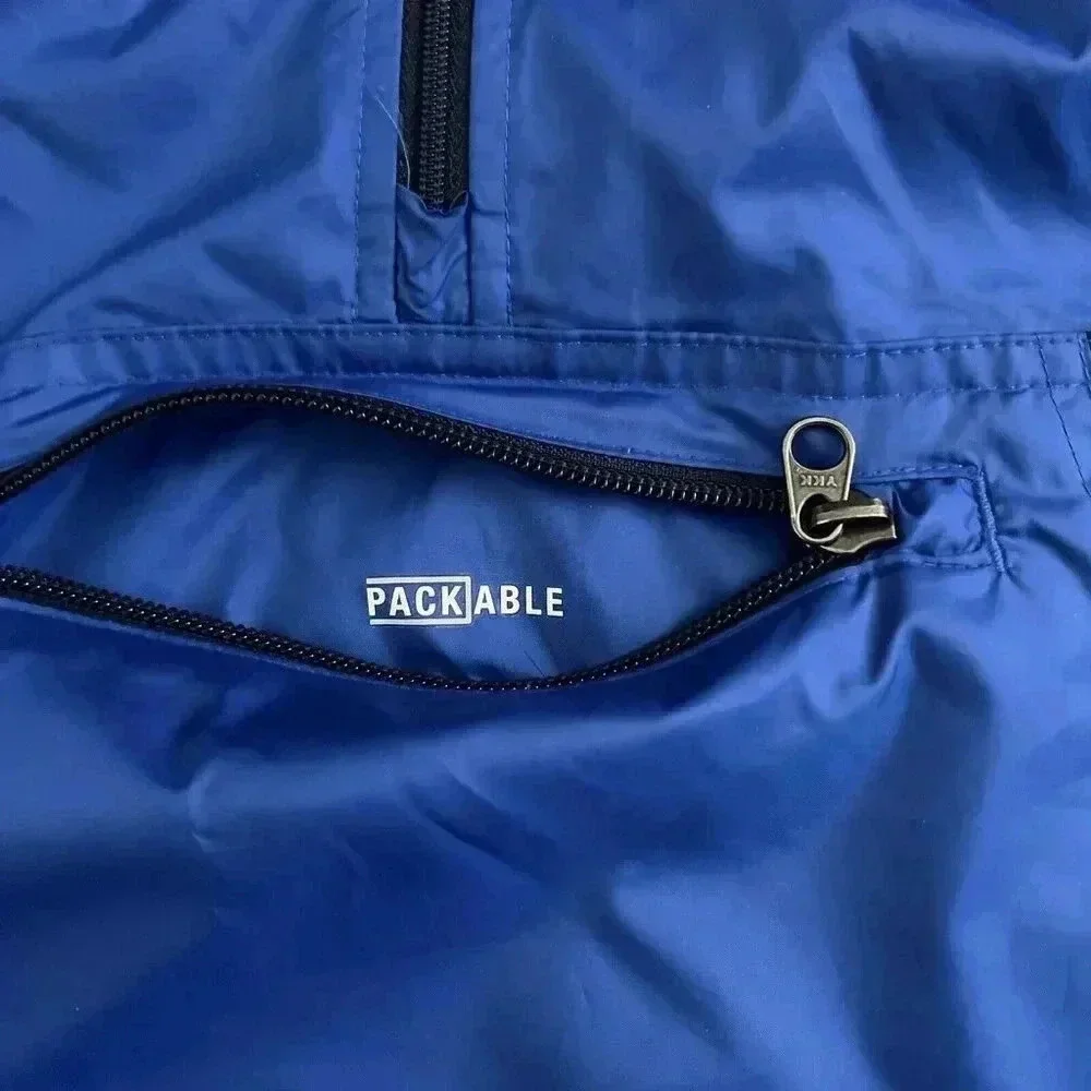Columbia Anorak Packable Boys/ Girls Windbreaker Bleu Size M 10-12